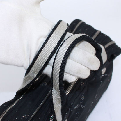 Chanel New Travel Line Mini Boston Nylon Black Handbag Silver
