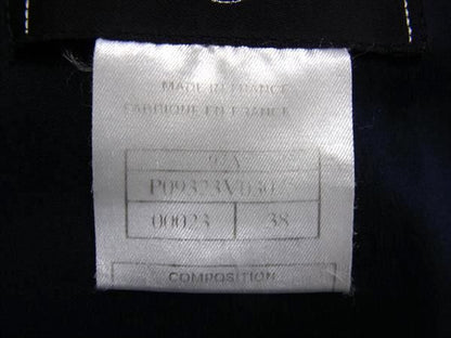 Chanel P09323 Coco Mark Wool Long Jacket Size 38 Clothing Women's Navy Fm0718