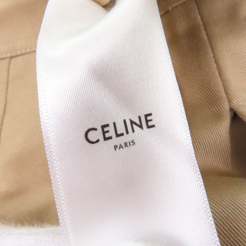 Celine 2p06a539w Triomphe Gold Button High Waist 100% Cotton Loose Fit Cargo