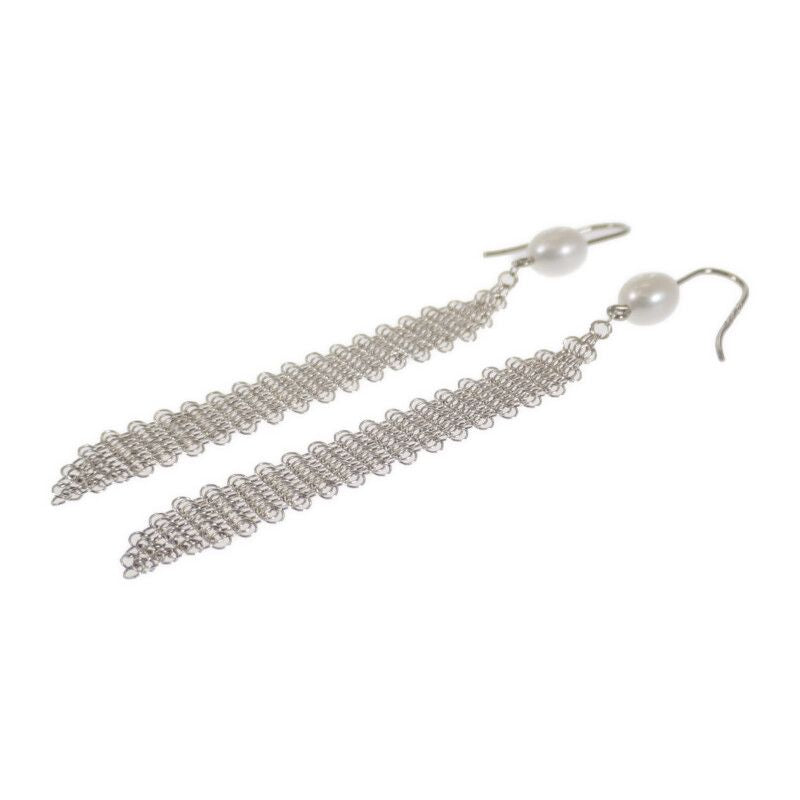Tiffany & Co Tiffany & Co Mesh Tassel 60145952 Earrings Ag925 Silver 925 Pearl