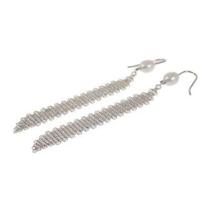 Tiffany & Co Tiffany & Co Mesh Tassel 60145952 Earrings Ag925 Silver 925 Pearl