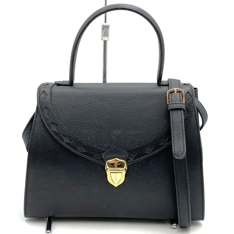 YVES Saint Laurent Yves Saint Laurent 2way Handbag Shoulder Bag Black Leather