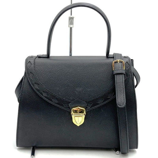 YVES Saint Laurent Yves Saint Laurent 2way Handbag Shoulder Bag Black Leather