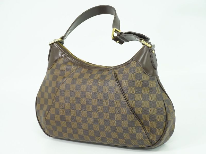 Authentic Louis Vuitton LV Thames GM Damier Ebène Shoulder Bag Brown N48181