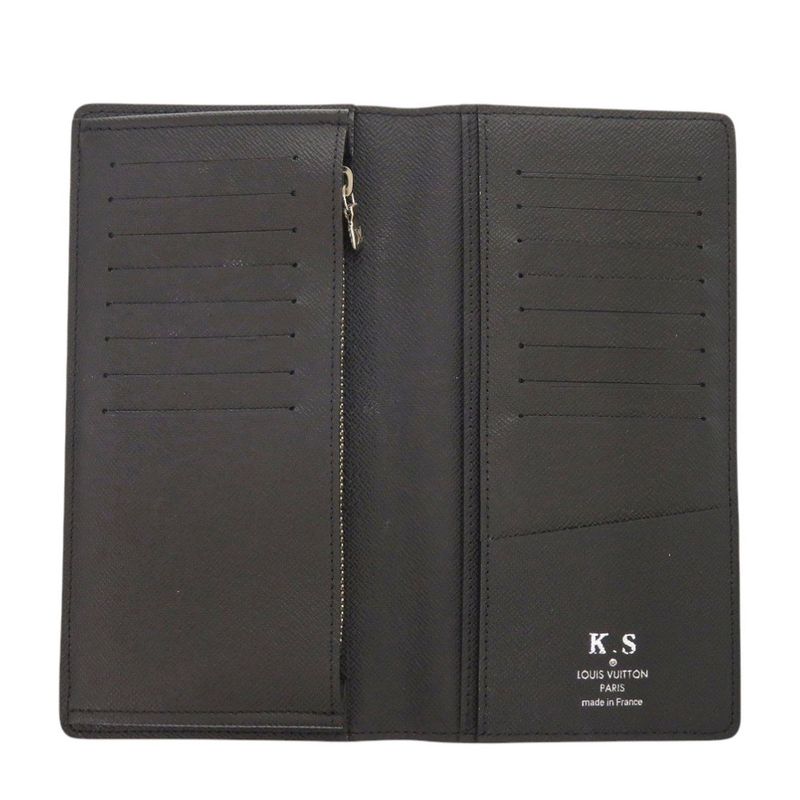 Louis Vuitton Portefeuille Plaza M30501 Taiga Noir Black Long Wallet Black LV