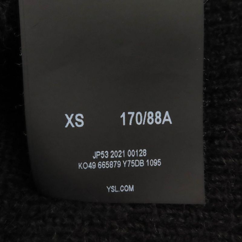 Saint Laurent Paris 21AW 665879 Wool Mohair Partially Allover Design Crewneck