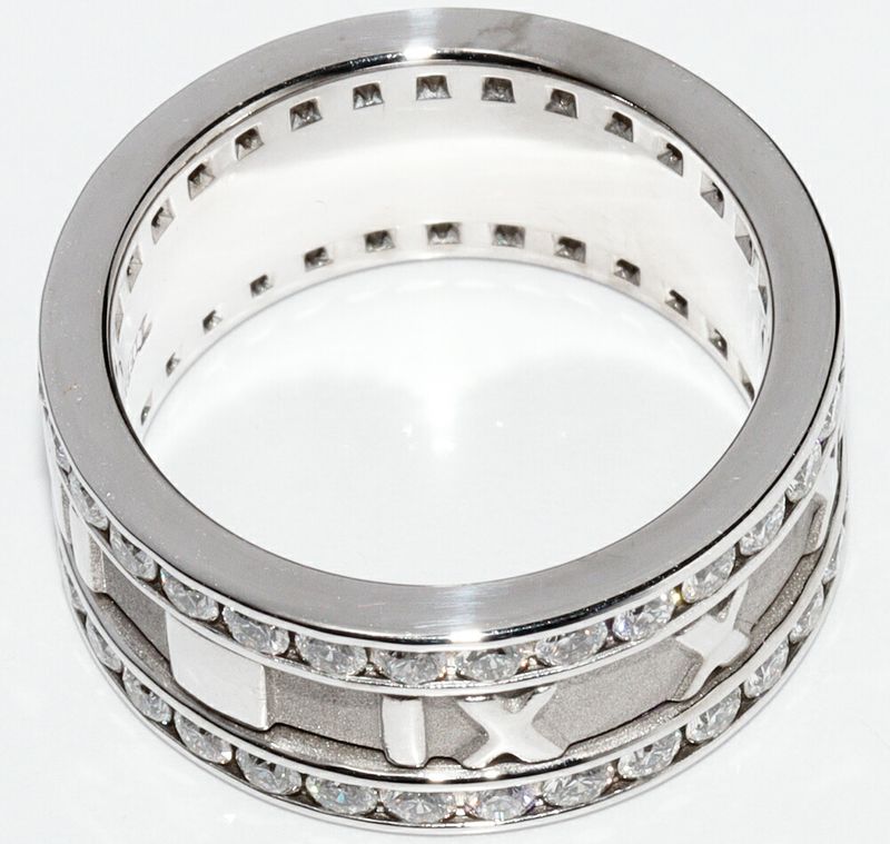Tiffany & Co Ring 18K White Gold Diamond Atlas Full Circle Ring Width 86mm