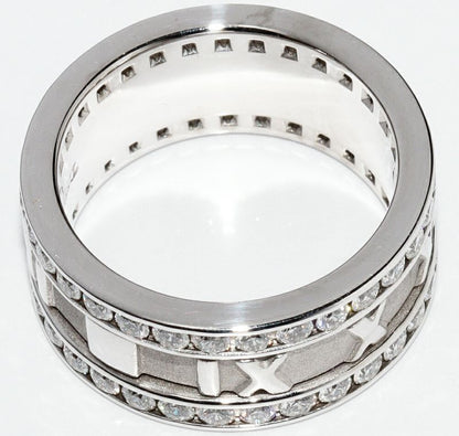 Tiffany & Co Ring 18K White Gold Diamond Atlas Full Circle Ring Width 86mm