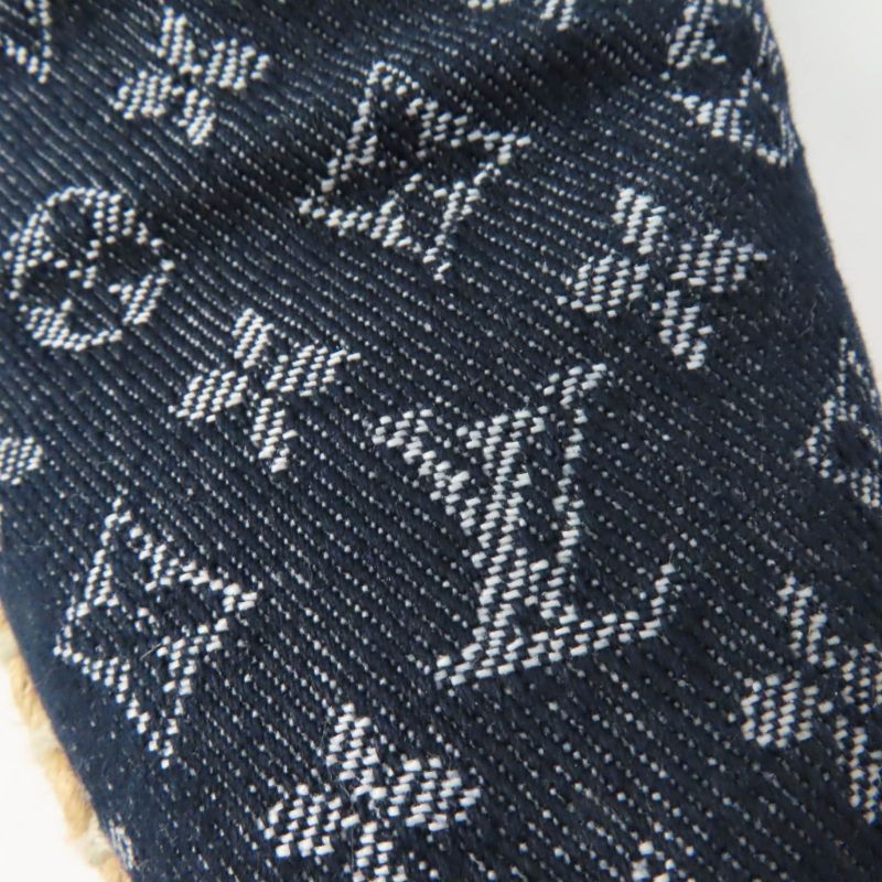 Louis Vuitton Monogram Denim Espadrille Flat Shoes Slip-on Indigo 36 Made In