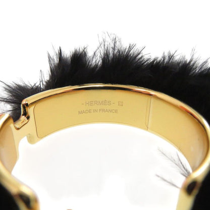 Hermes Olympe / Faubourg Circus H100055f 01 Metal Feather Black Earrings Black