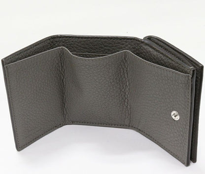 Fendi Trifold Wallet With Coin Purse FF Bucket Calf Grey 7m0280 AG0L F0qa1