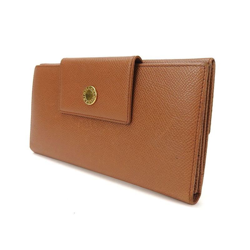 Bvlgari W Hook Long Wallet Long Wallet Bvlgari Leather Brown Small Everyday