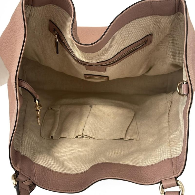 Gucci Tote Bag Soho Cellarius 282309 Pink Beige Leather