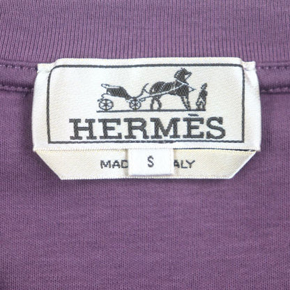 Hermes 24SS H467950ha 100% Cotton Saddle Stitch Crew Neck Short Sleeve Short