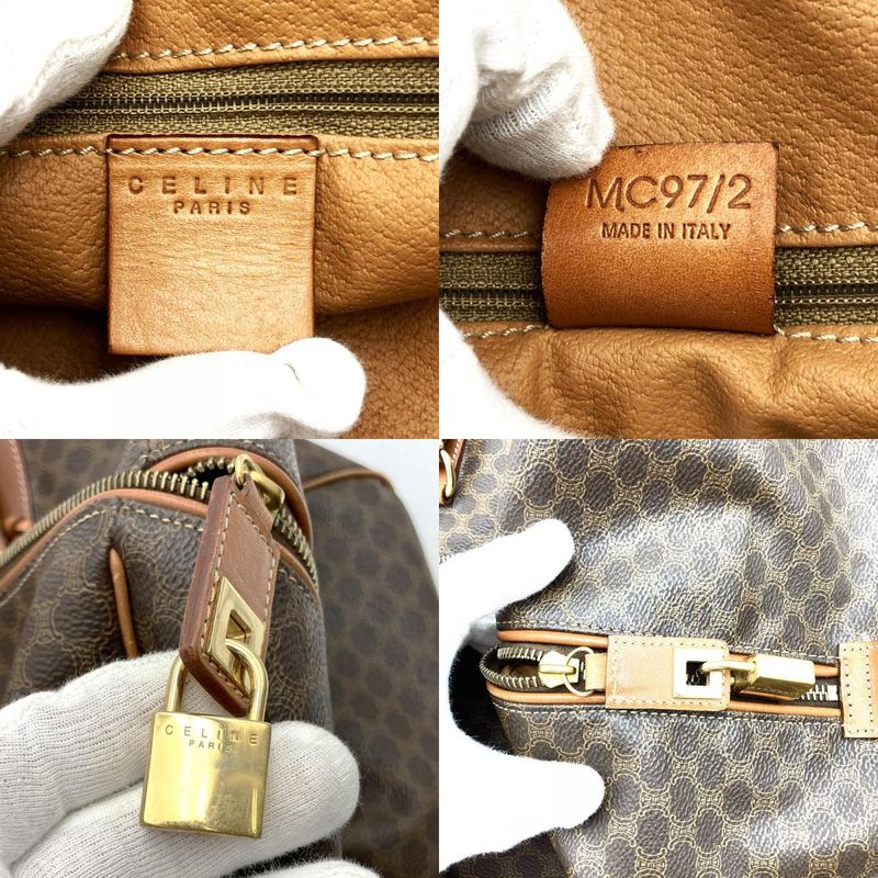 Celine Mc97/2 Boston Bag Travel Bag Travel Bag Macadam Brown PVC Vintage Ladies