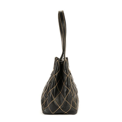 Chanel Wild Stitch Medium Tote Black Wild Stitch Lamb Skin A