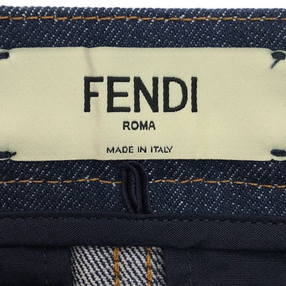 Fendi ⑤ Flq553 Layered Denim Skirt Women's Navy 36