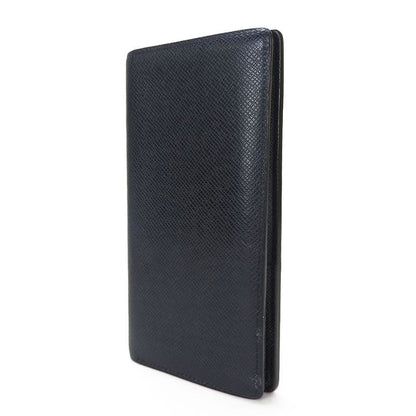 Louis Vuitton Long Wallet Portefeuille Brazza Taiga Dark Navy Silver Hardware