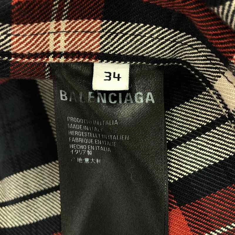 Balenciaga - 2018 - Quilted Check Gown Coat - 34 - Red Black White - Women's