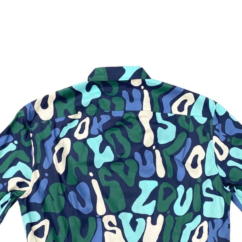 Louis Vuitton Long Sleeve Shirt Graphic Logo All Over Rm231q Tb0 Hos54w XS Size