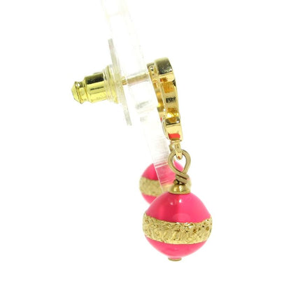 Chanel Earrings - Gold And Pink Coco Mark