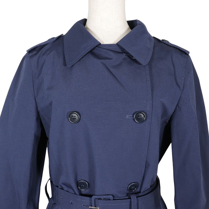 Prada 29y278 Cotton And Polyester Navy Blue Women's Trench Coat