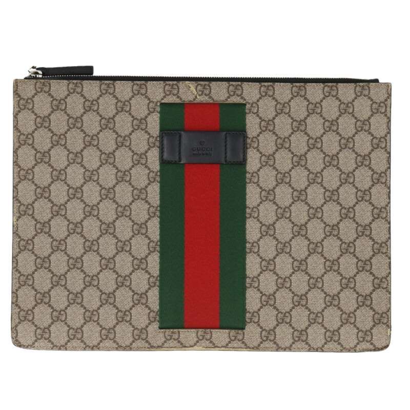 Gucci 433665 GG Supreme Sherry Line Clutch Bag Men's