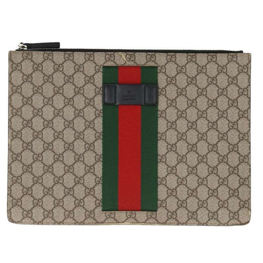 Gucci 433665 GG Supreme Sherry Line Clutch Bag Men's