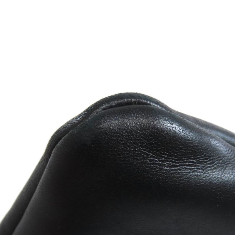 Chanel Coco Mark Bicolor Clutch Bag Leather Women