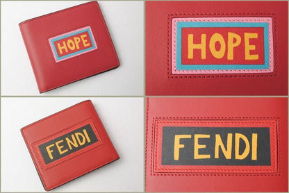 Fendi Wallet Fendi Fold Wallet Billfold 7m0169 Vocabulary Strawberry Black