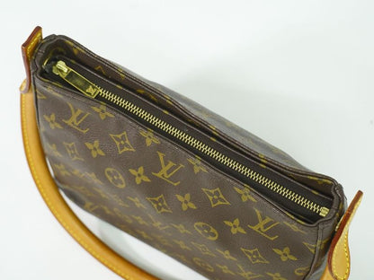 Authentic Louis Vuitton LV Looping MM Monogram Shoulder Bag Handbag Brown