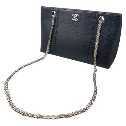 Chanel Women's Chain Turnlock Caviar Skin Shoulder Bag Ws8218 Black