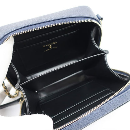 Chanel CC Filigree-chain Shoulder Bag Navy-gdhardware Matelasse
