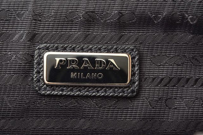 Prada Clutch Bag Travel Pouch Men's Prada Saffiano Patch Patchwork Black Azzurro