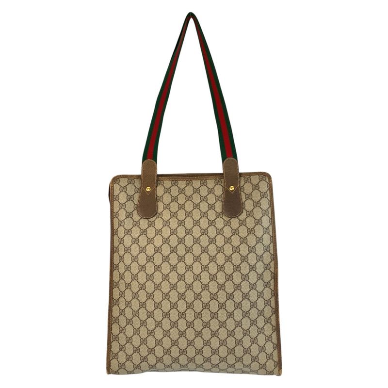 Gucci Vintage Sherry Line Old Gucci GG Supreme Canvas Tote Bag Shoulder Bag