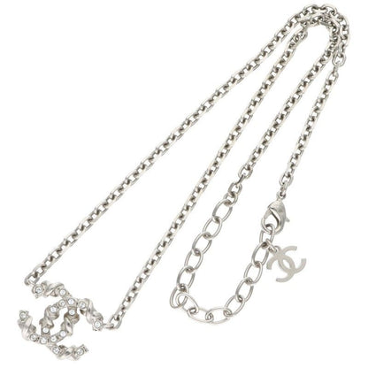 Chanel Coco Mark Silver Necklace Women