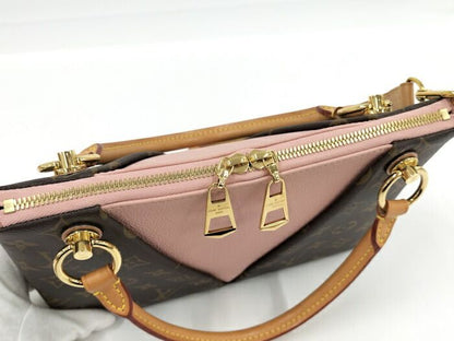 Louis Vuitton V Tote BB 2WAY Handbag Monogram Rose Ballerine Brown M43967