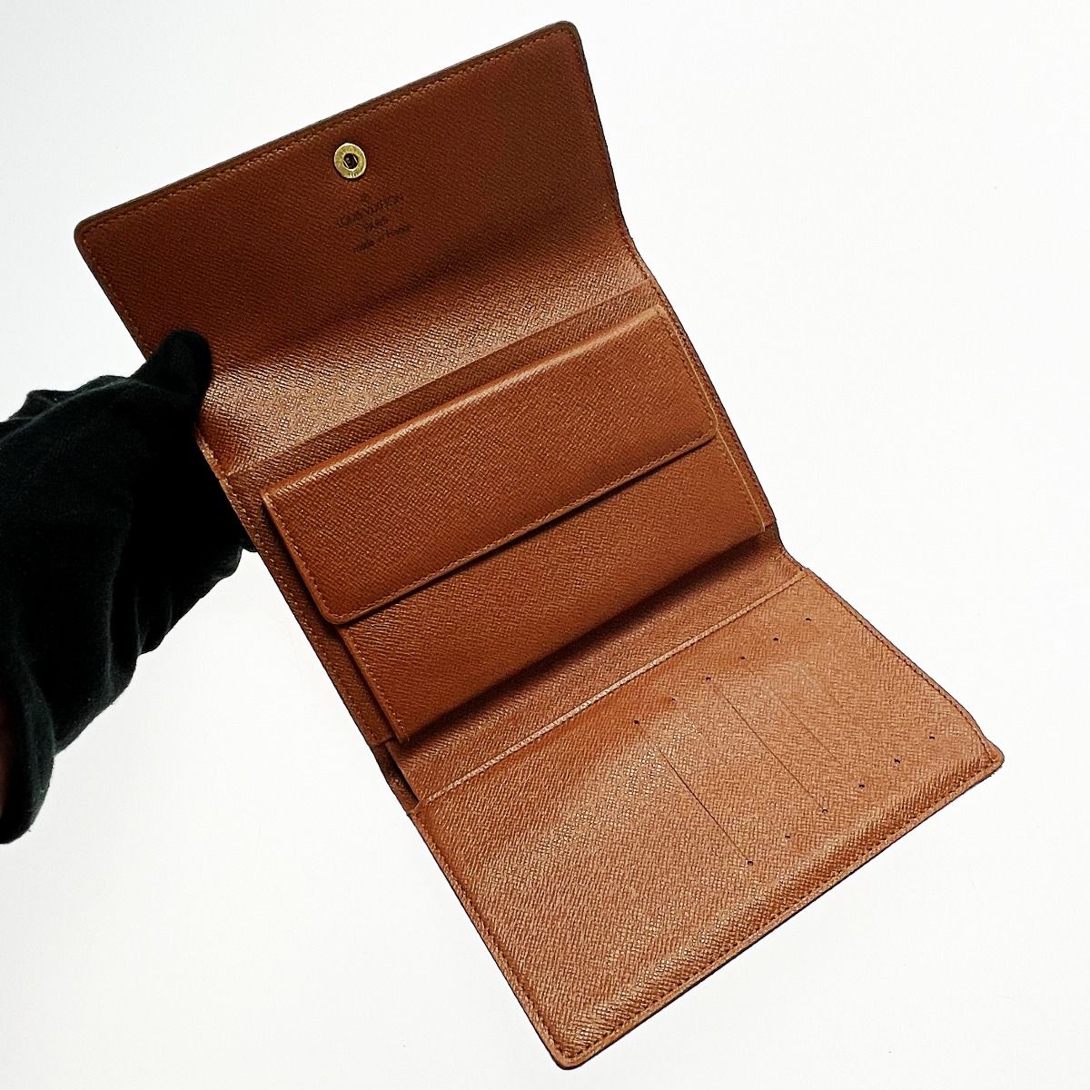 Louis Vuitton Porte Tresor Etuit Papier Sp0937 Brown Monogram Bifold Wallet