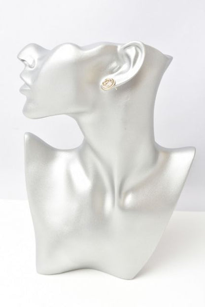 Chanel Earrings Chanel Circle Motif Logo CC Gold Rhinestone