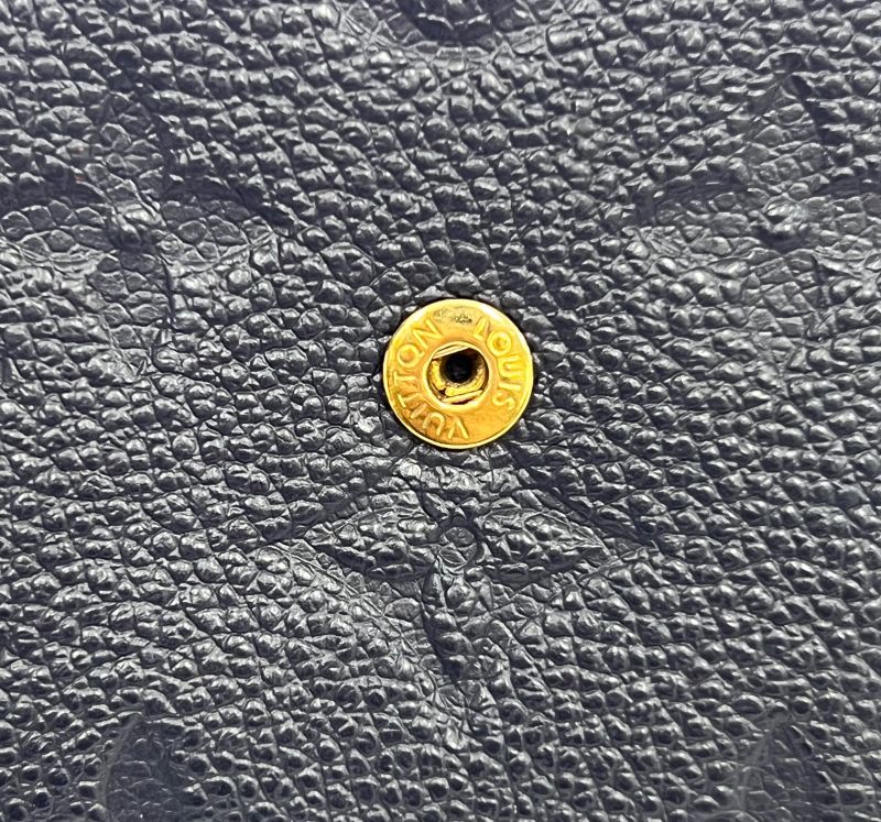 Louis Vuitton Wallet Monogram Empreinte Trifold Wallet Navy Leather M64577