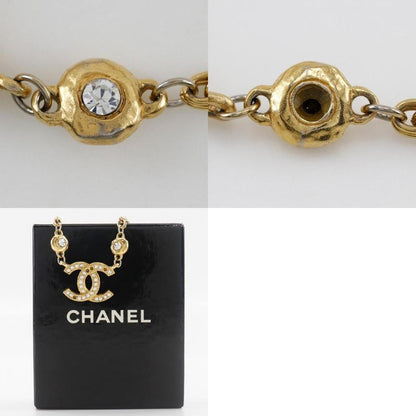 Chanel Coco Mark Vintage Gold Plated And Rhinestone Ladies 29.5g Necklace