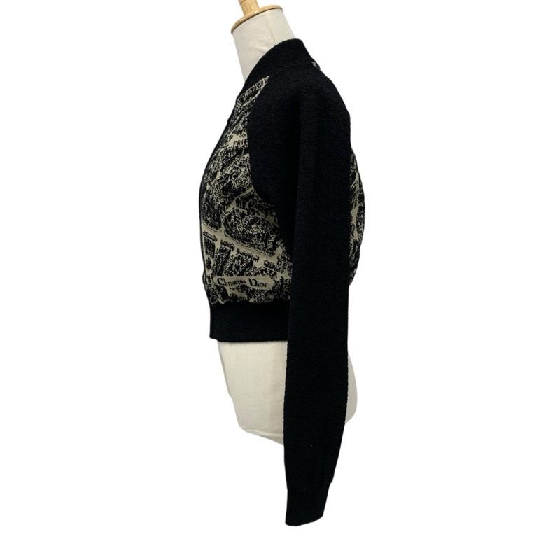 Christian Dior Outerwear Wool Black Beige Plan De Paris Bomber Jacket Logo