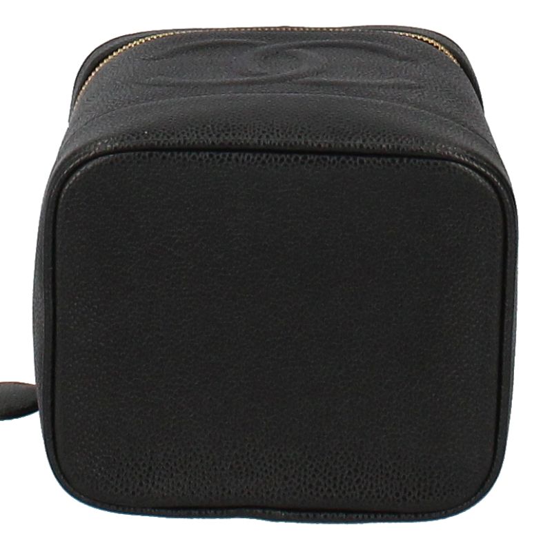 Chanel Vanity Bag A01998 Caviar Skin Ladies Handbag Black Excellent Condition