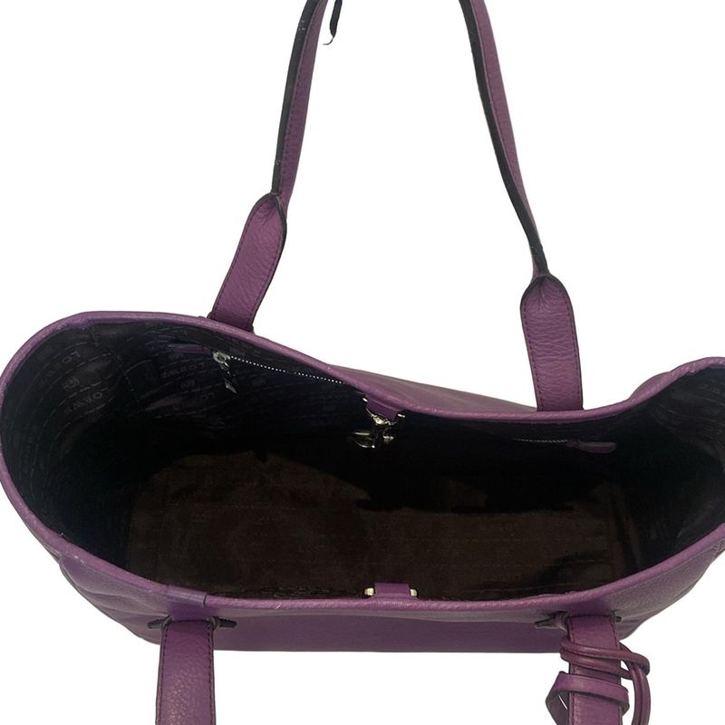 Loewe Heritage Purple Tassel Leather Tote Bag