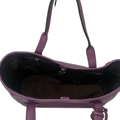 Loewe Heritage Purple Tassel Leather Tote Bag