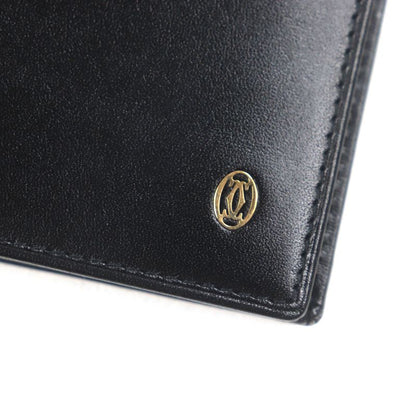 Cartier Must Line Leather Logo Hardware Long Wallet Bifold Long Wallet Black