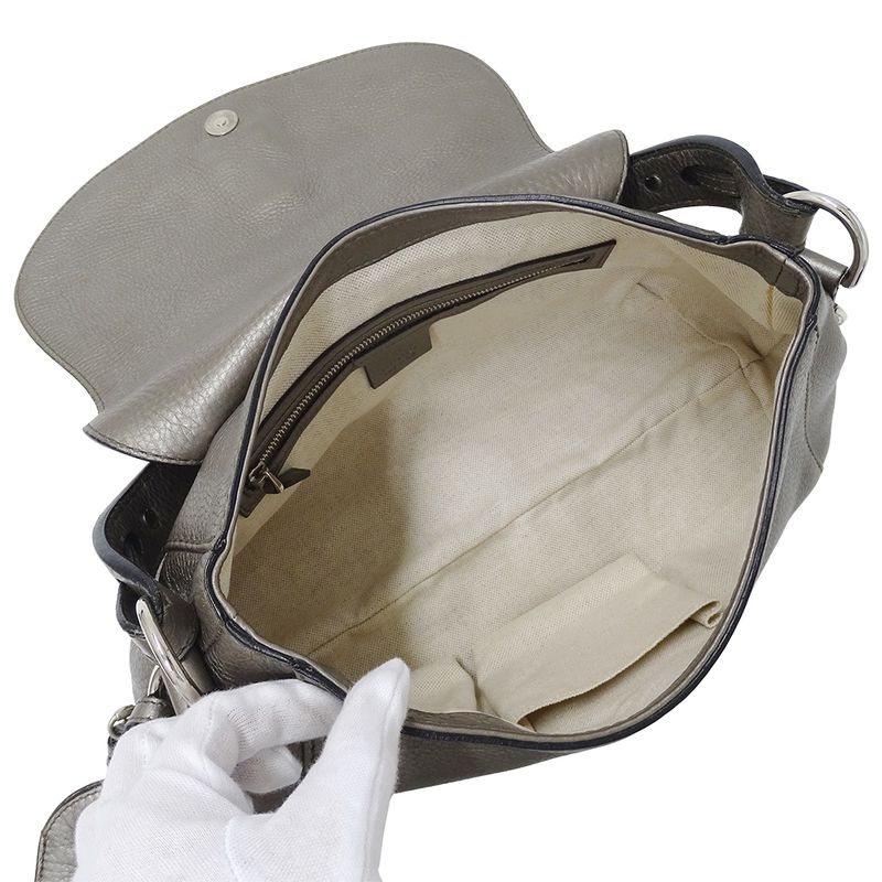 Gucci Bag Women's Brand Shoulder Bag Horsebit Bamboo Leather Bronze Metallic