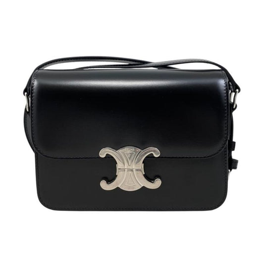 Celine Shoulder Bag Teen Triomphe Bag 188423bf4.38si Shiny Calfskin Black