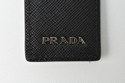 Prada Key Ring Key Holder Bag Charm Prada Logo Patchwork Caracter NERO M Never