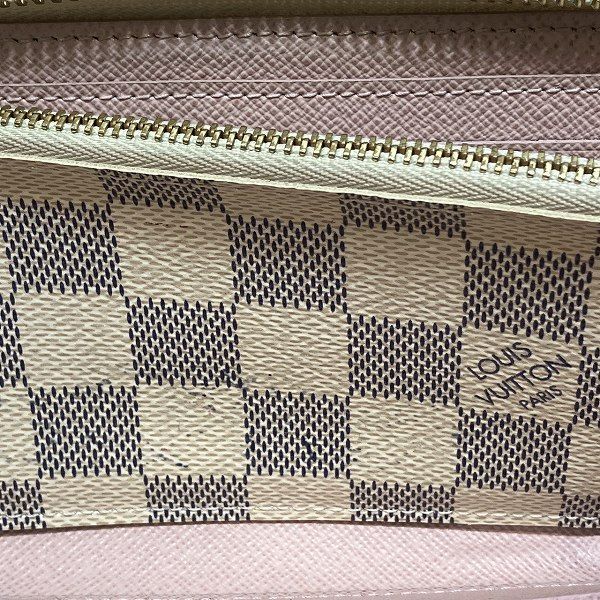 Louis Vuitton Damier Azure Portefeuille Cles Mans N61264 Round Zip Long Wallet